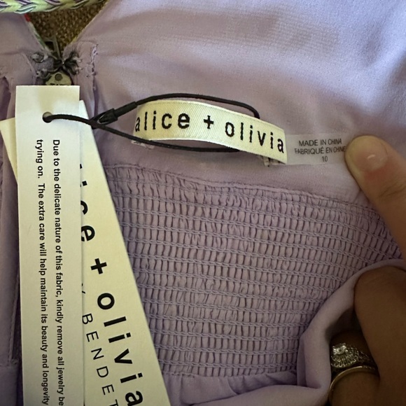 Alice + Olivia Vintage Summer Lavender Floral Textured Patchwork Dress - Picture 5 of 5